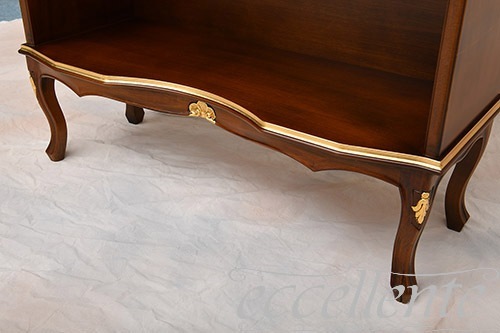 イタリア製 ブックシェルフ St.ボルボネーゼ 象嵌／ウォールナット＋ゴールドリーフ｜Bookshelf St.Borbonese with inlay/Walnut Finish with gold leaf｜TV-BR581NG