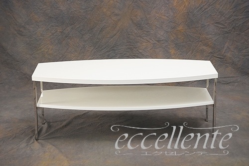 イタリア製 センターテーブル ローマ 2段／ホワイト｜RO-TAV02BI