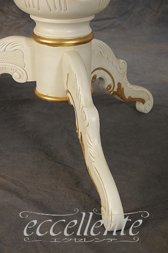 TV-BR94018WA_P　 イタリア製 ダイニングテーブル180　St.ボルボネーゼ　アンティークホワイト＋ゴールドリーフ【柄あり】  Dining Table 180 St. Borbonese/Antique white with gold leaf/without pattern on top