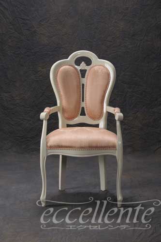 イタリア製 ダイニングセット アイボリー(テーブル&アームチェア2脚セット) Dining table set (Table&2Armchairs) / Ivory|LA0700W-19WF3M