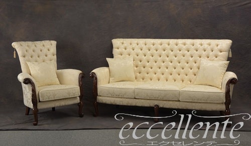 イタリア製 3シートソファ ヴェンタリオ ウォールナット/LORENA ice |MS-321/3