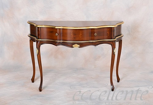 TV-BR6105NG イタリア製 コンソール St.ボルボネーゼ 象嵌/ウォールナット+ゴールドリーフ Console St. Borbonese with inlay/Walnut color with gold leaf