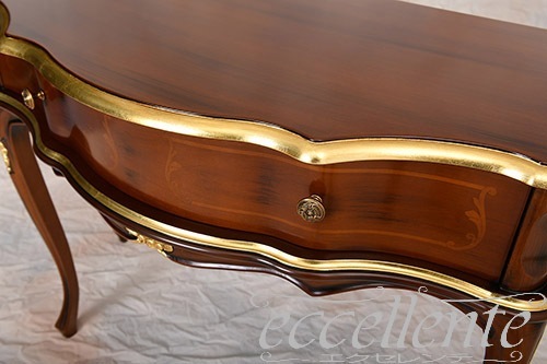 TV-BR6105NG イタリア製 コンソール St.ボルボネーゼ 象嵌/ウォールナット+ゴールドリーフ Console St. Borbonese with inlay/Walnut color with gold leaf