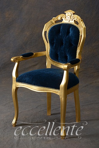 イタリア製 アームチェア ヴェネチアーナ ゴールド｜GP-06G180912