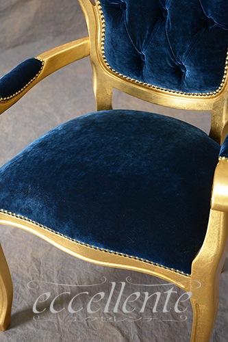 イタリア製 アームチェア ヴェネチアーナ ゴールド｜GP-06G180912