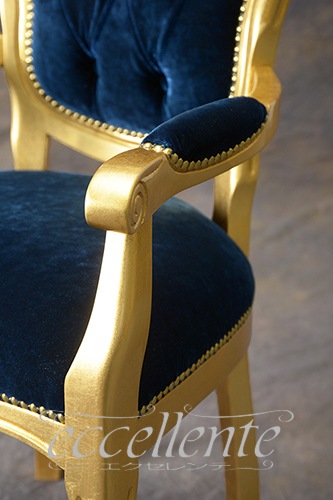 イタリア製 アームチェア ヴェネチアーナ ゴールド｜GP-06G180912