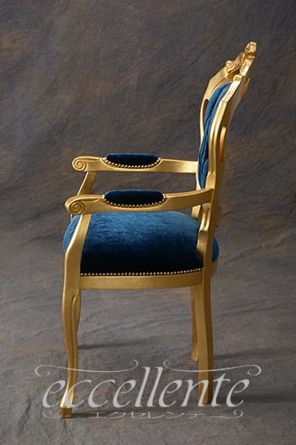 イタリア製 アームチェア ヴェネチアーナ ゴールド｜GP-06G180912
