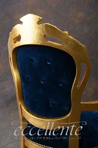 イタリア製 アームチェア ヴェネチアーナ ゴールド｜GP-06G180912