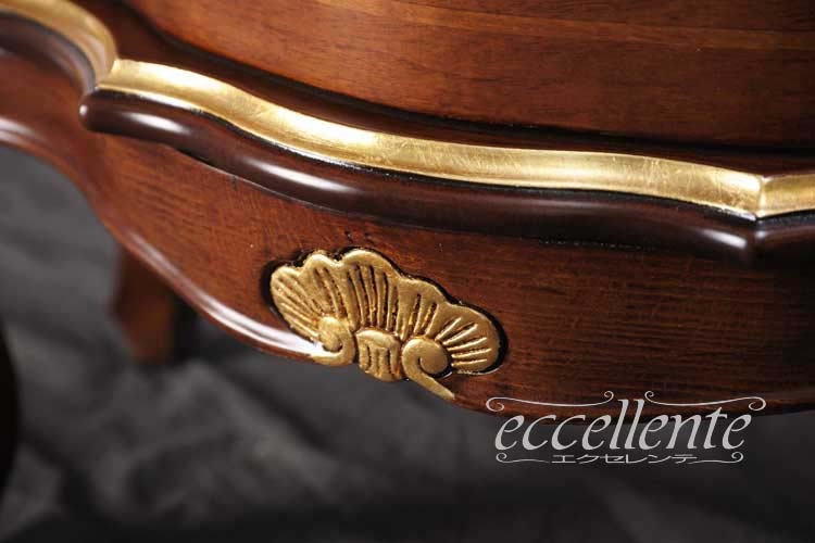 TV-BR6106NG イタリア製 5段チェスト St.ボルボネーゼ 象嵌/ウォールナット+ゴールドリーフ 5 drawer chest St. Borbonese with inlay/Walnut color with gold leaf