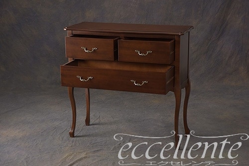 イタリア製 チェスト ３dr ウォールナット｜3 drawer chest/Walnut Finish｜TV-6214N