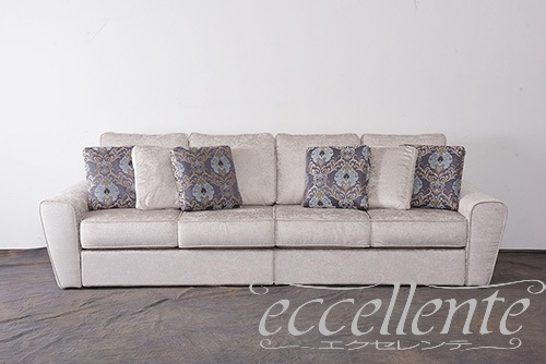 CS-DUFS2L,CS-DUFS2R イタリア製 4シートソファ　ダフィー　2シート1アーム×2／シルバー  4Seat sofa Duffy/Silver