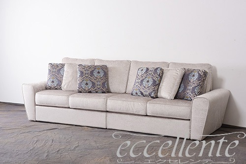 CS-DUFS2L,CS-DUFS2R イタリア製 4シートソファ　ダフィー　2シート1アーム×2／シルバー  4Seat sofa Duffy/Silver