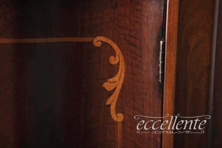 TV-BR6107NG イタリア製 スモール1段チェスト St.ボルボネーゼ 象嵌/ウォールナット+ゴールドリーフ Small 1 drawer chest St. Borbonese with inlay/Walnut color with gold leaf