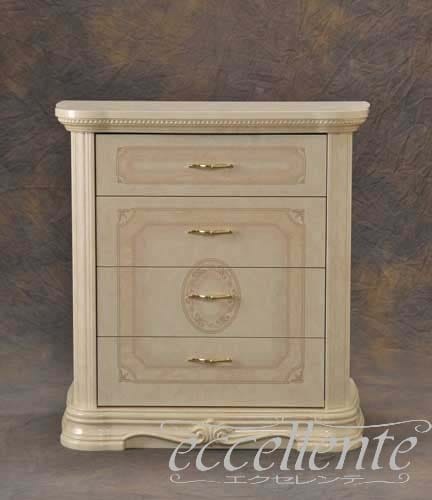 【サルタレッリ/Saltarelli】 イタリア製 スモール4段チェスト アマルフィ アイボリー｜AM-09W