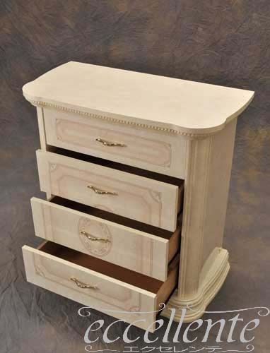 【サルタレッリ/Saltarelli】 イタリア製 スモール4段チェスト アマルフィ アイボリー｜AM-09W