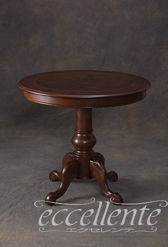 TV-6211N イタリア製 ラウンドテーブル80Ф　象嵌／ウォールナット  Round table 80φ with inlay/Walnut Color