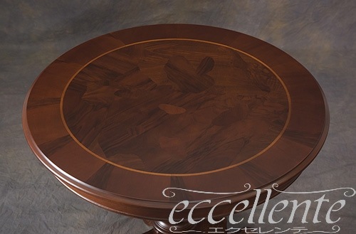 TV-6211N イタリア製 ラウンドテーブル80Ф　象嵌／ウォールナット  Round table 80φ with inlay/Walnut Color