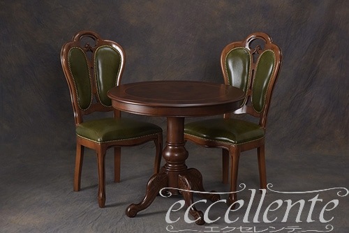 TV-6211N イタリア製 ラウンドテーブル80Ф　象嵌／ウォールナット  Round table 80φ with inlay/Walnut Color