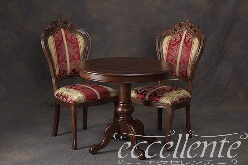 TV-6211N イタリア製 ラウンドテーブル80Ф　象嵌／ウォールナット  Round table 80φ with inlay/Walnut Color