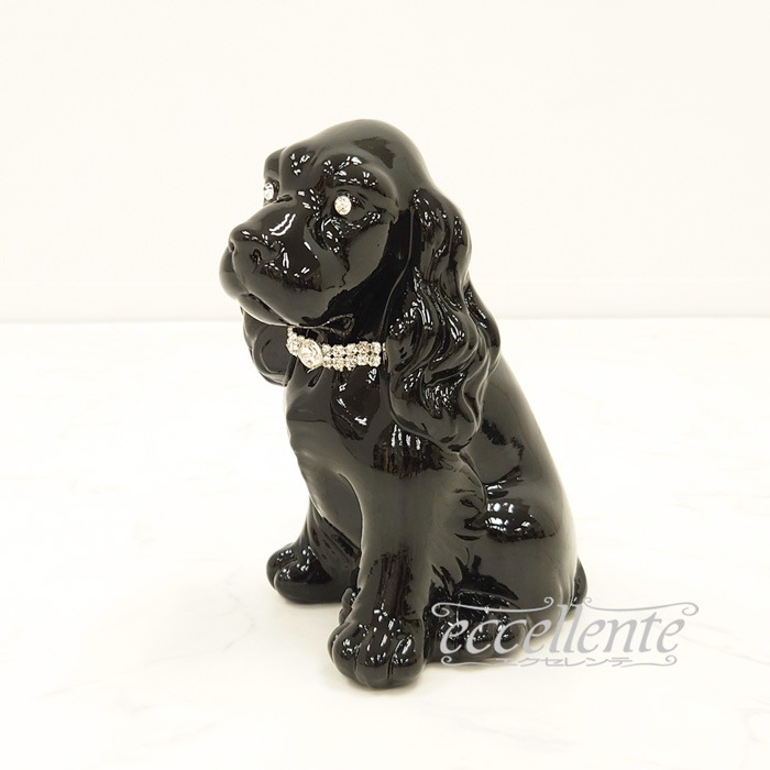 VO-71187CNL イタリア製 陶製置物 コッカー black with collar