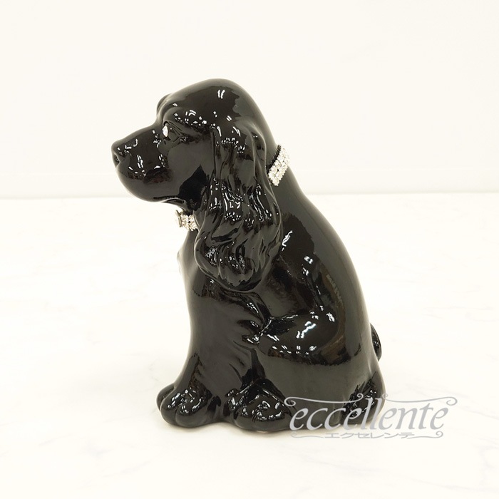 VO-71187CNL イタリア製 陶製置物 コッカー black with collar