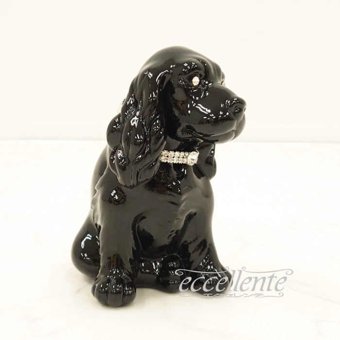 VO-71187CNL イタリア製 陶製置物 コッカー black with collar
