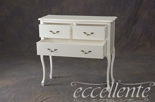 サイドチェスト ヴィンテージ イギリス ホワイト147-2 TV-6214WA イタリア製 チェスト 3dr アンティークホワイト 3 drawer