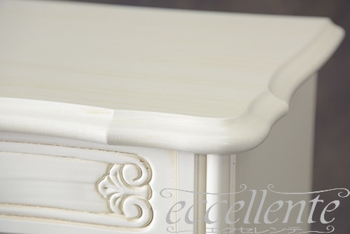 イタリア製 3段ナイトチェスト アンティークホワイト|2 drawer night chest/Antique white|TV-6209WA