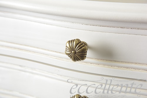 イタリア製 3段ナイトチェスト アンティークホワイト|2 drawer night chest/Antique white|TV-6209WA