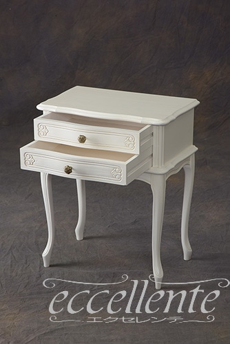 イタリア製 2段ナイトチェスト アンティークホワイト｜2 drawer night chest/Antique white｜TV-6207WA