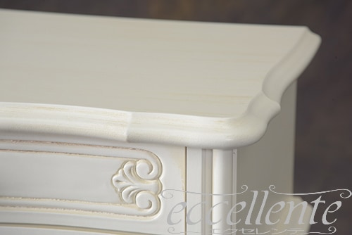 イタリア製 2段ナイトチェスト アンティークホワイト｜2 drawer night chest/Antique white｜TV-6207WA