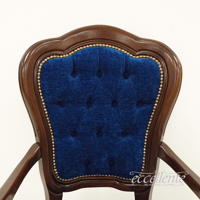 MS-11RNGNB イタリア製 デスクチェア Matera Geneva Blue 茶 Desk chair Matera Geneva Blue Walnut color