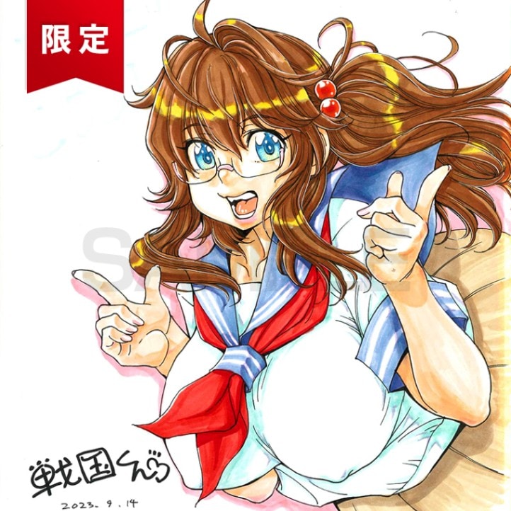 【限定1枚】戦国くん　完成品カラーイラスト色紙1