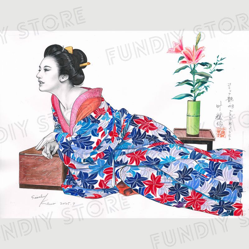 限定1枚】よしまさこ先生 完成品モノクロイラスト色紙1（「Boo