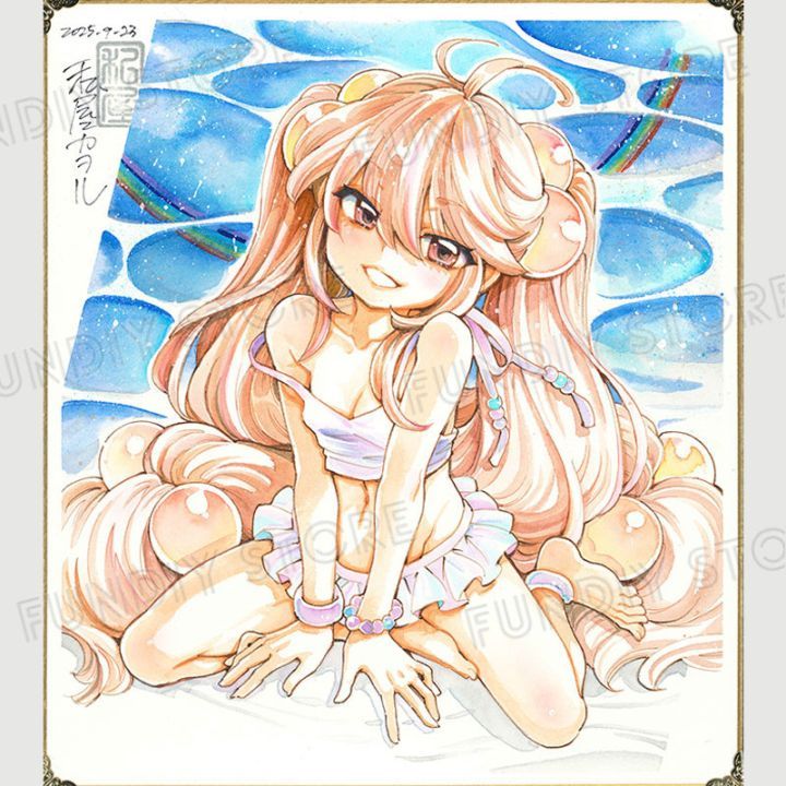 【限定1枚 ★サイレントオークション★10/17 15:00～10/28 23:59まで！】私屋カヲル先生　完成品カラーイラスト色紙7『こどものじかん』九重りん