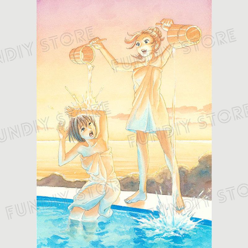 【限定1枚 ★サイレントオークション★11/11 18:00～11/17 23:59まで！】岸大武郎先生　原画18『ジュリアの法則』露天風呂・ジュリアと暦