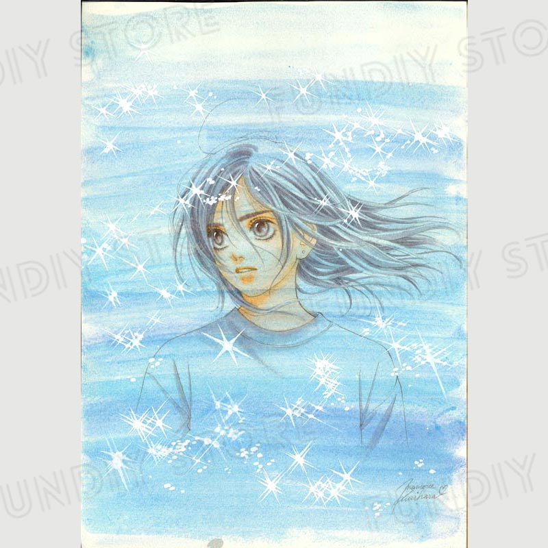 【限定1枚】栗原まもる先生　原画33『太陽の玻璃（砂那枝）』最終話扉絵用イラスト【生原画】