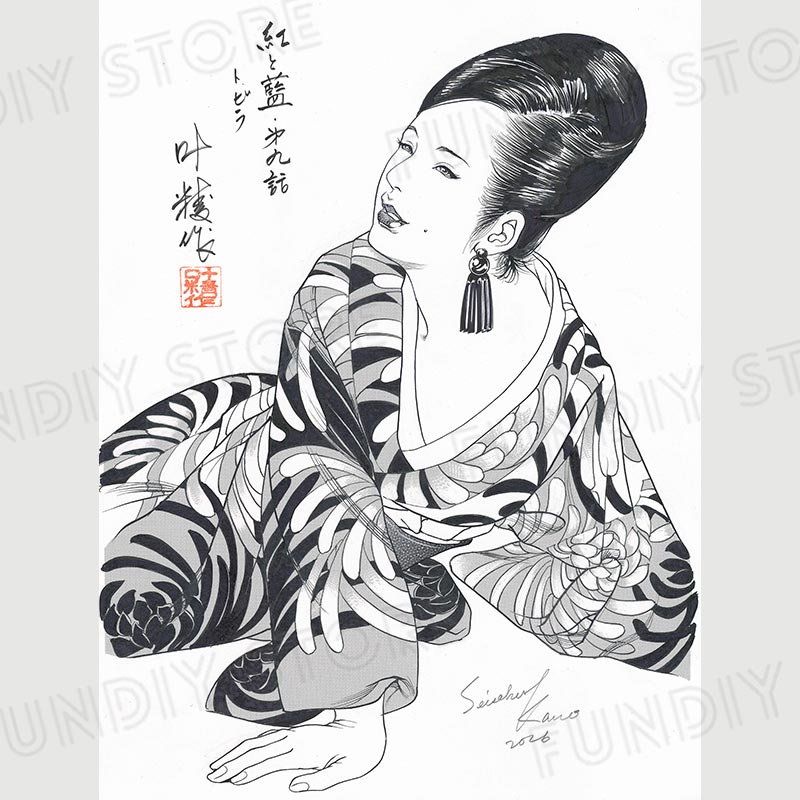 【限定1枚】叶精作先生　原画329『紅と藍』第九話・トビラ絵【生原画】