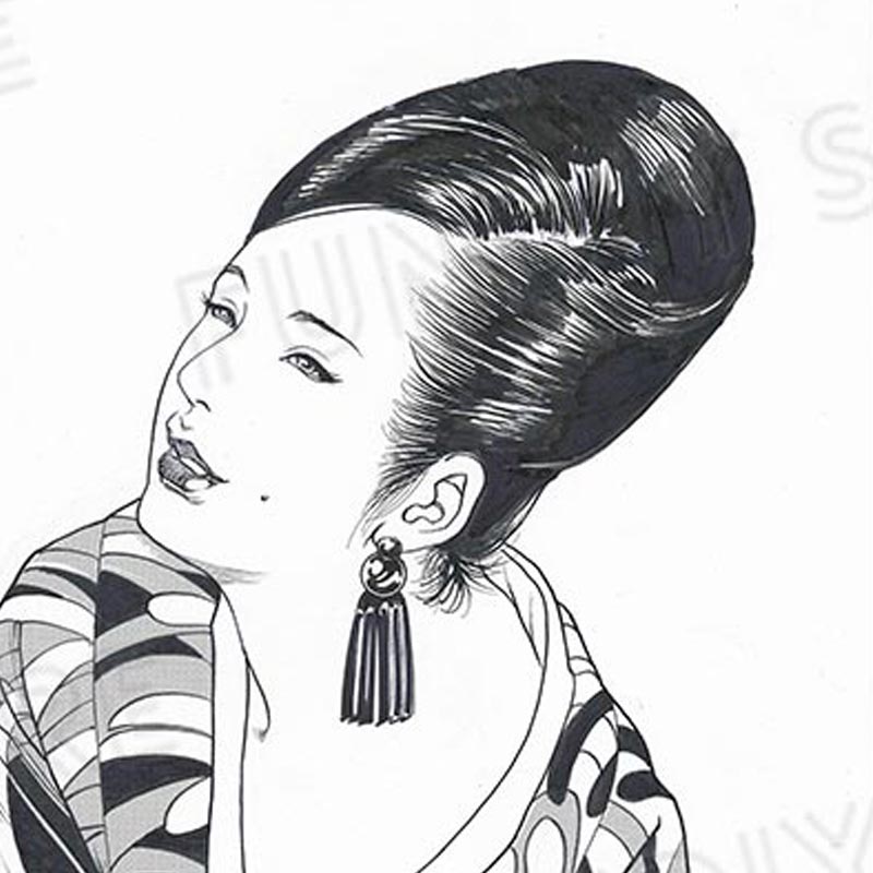 【限定1枚】叶精作先生　原画329『紅と藍』第九話・トビラ絵【生原画】