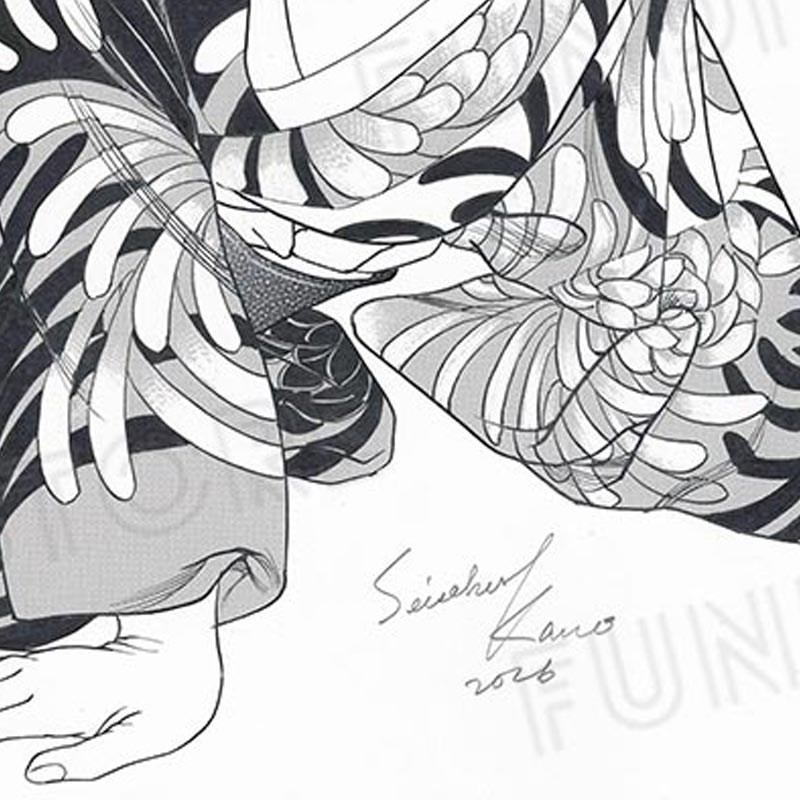【限定1枚】叶精作先生　原画329『紅と藍』第九話・トビラ絵【生原画】