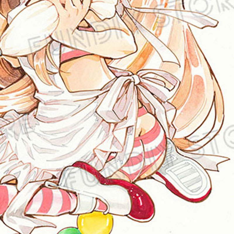 【限定1枚 ★サイレントオークション★1/16 18:00～1/29 23:59まで！】私屋カヲル先生　完成品カラーイラスト色紙8『こどものじかん』九重りん