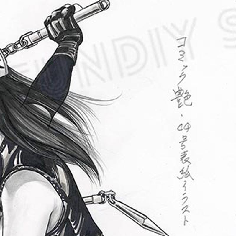 【限定1枚】叶精作先生　原画331『二代目女裏飛脚つばめ』表紙イラスト「コミック艶・vol.44」【生原画】