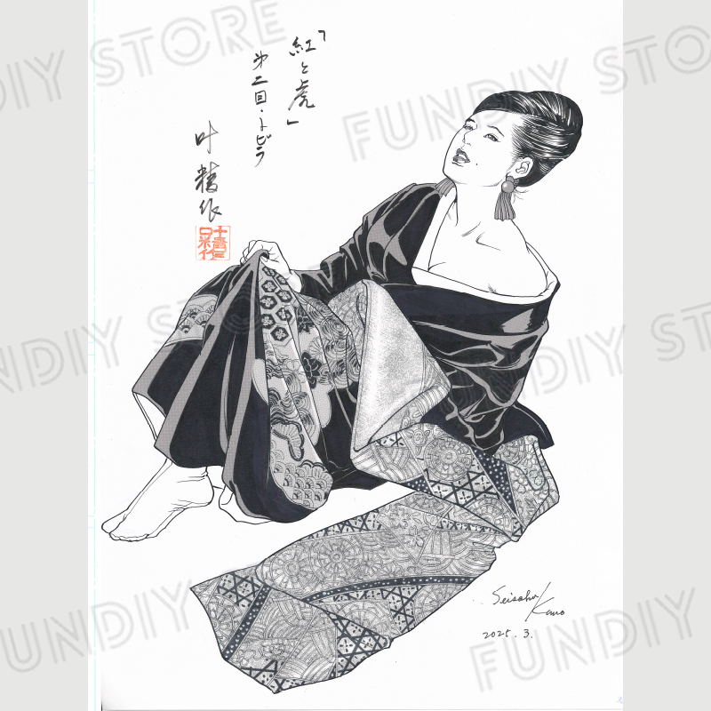 叶精作　カラー直筆原画 限定1枚】叶精作「仕留屋稼業・あさみ」グラビア・ピンナップ3