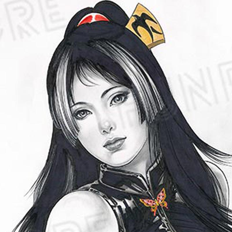 【限定1枚】叶精作先生　原画333『二代目女裏飛脚つばめ』表紙イラスト「コミック艶・vol.45」【生原画】