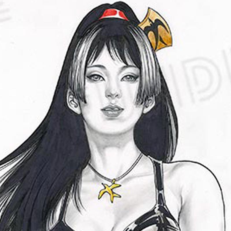 【限定1枚】叶精作先生　原画334『二代目女裏飛脚つばめ』見開きピンナップイラスト「コミック艶・vol.45」【生原画】