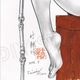 【限定1枚】叶精作先生　原画334『二代目女裏飛脚つばめ』見開きピンナップイラスト「コミック艶・vol.45」【生原画】