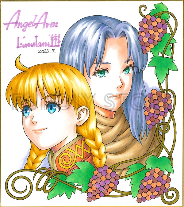 衣谷遊先生　セミオーダーカラーイラスト色紙