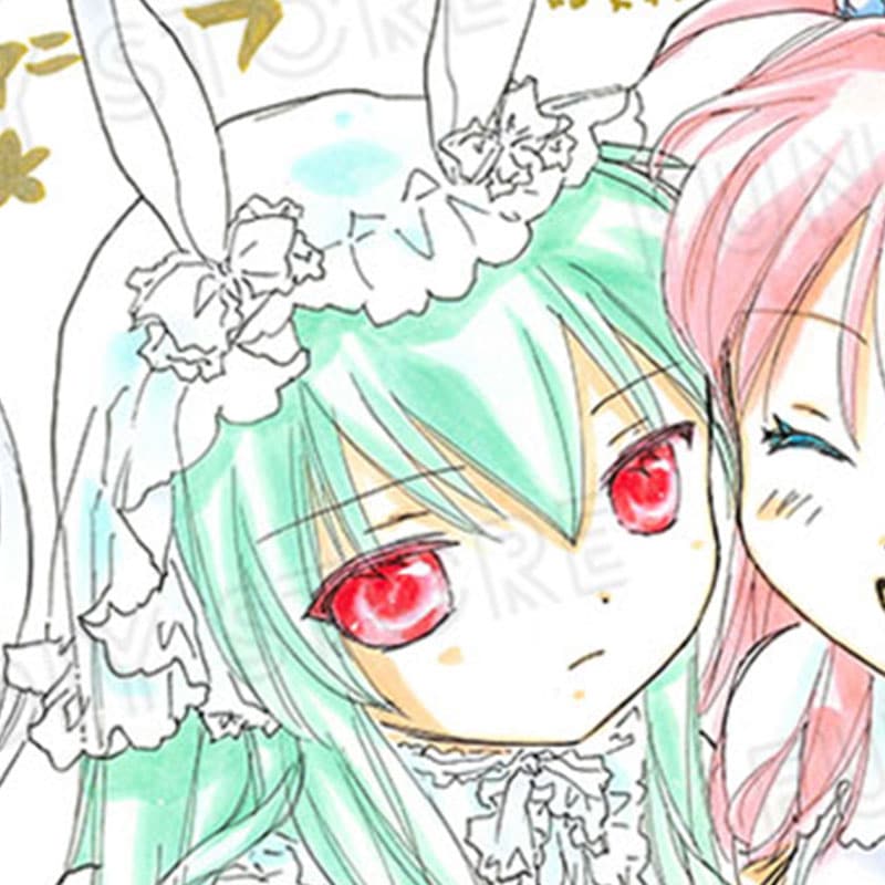 【限定1枚 ★サイレントオークション★4/28 12:00～5/11 23:59まで！】かなん先生　完成品カラーイラスト色紙104『ギャラクシーエンジェル』ミルフィーユ＆ヴァニラ（干支《午年》オプション）