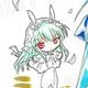 【限定1枚 ★サイレントオークション★4/28 12:00～5/11 23:59まで！】かなん先生　完成品カラーイラスト色紙106『ギャラクシーエンジェル』ミント＆ミニミルフィーユ＆ミニヴァニラ（干支《午年》オプション）