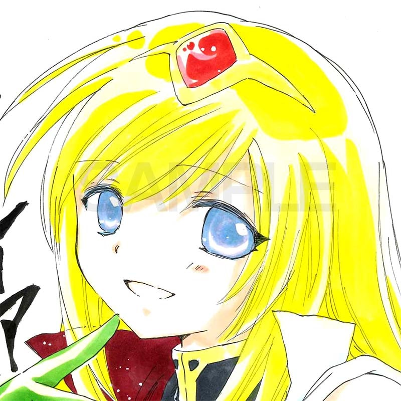 【サイレントオークション★1/5 15:00～！】【限定1枚】かなん先生　ギャラクシーエンジェル　完成品カラーイラスト色紙27『カルーア・マジョラム』